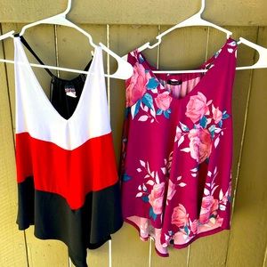 Two Womens flowy tanks